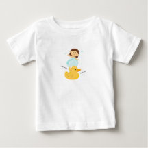 T-shirt bébé avec un canard et une fille