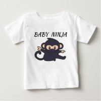t-shirt bébé avec une photo de ninja et un texte d