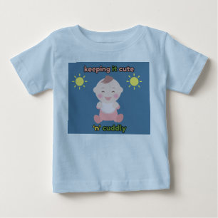 T-shirt Pour Bébé T-shirt bébé bleu clair "Mignon et câlin"