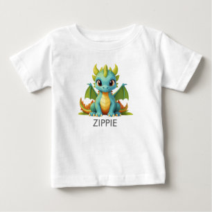 T-shirt Pour Bébé T-shirt Bébé Bleu Vert Dragon Personnalisé