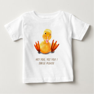 T-shirt Pour Bébé T-shirt bébé Canard Jaune Drôle Texte Accrocheur