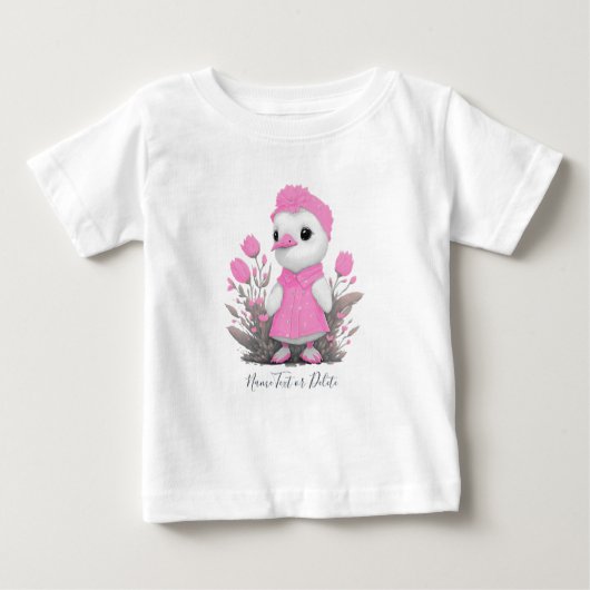 T-shirt Pour Bébé T-Shirt Bébé Canard Rose (Devant)