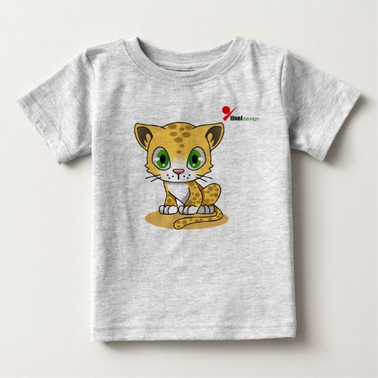 T-shirt Pour Bébé T-shirt bébé Chat Charmant | Imprimé Léopard Enfan (Devant)