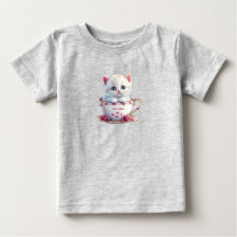 T-shirt bébé Chatons dans des Fleurs Roses en Tass