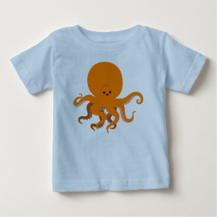 T-shirt Pour Bébé T-Shirt Bébé de pieuvre en caricature mignonne