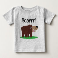 T-shirt bébé drôle dessin animé ours brun cub Roar