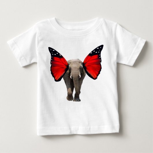 T-shirt Pour Bébé T-shirt bébé éléphant à ailes rouges (Devant)