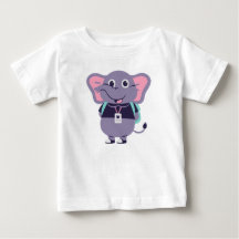 T-shirt bébé en jersey fin avec éléphant imprimé