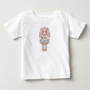 T-shirt Pour Bébé T-Shirt Bébé Fille Anime Chibi Café Neko Kawaii Mi