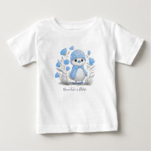 T-shirt Pour Bébé T-Shirt bébé fleur bleue canard aquarelle