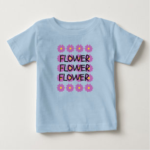 T-shirt Pour Bébé T-shirt bébé fleur bleue fine