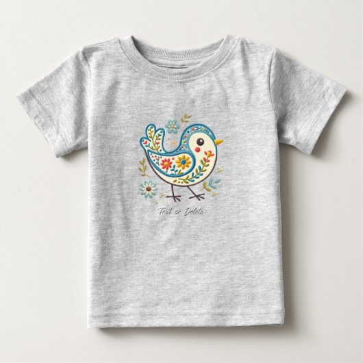 T-shirt Pour Bébé T-Shirt bébé floral Blue Bird (Devant)