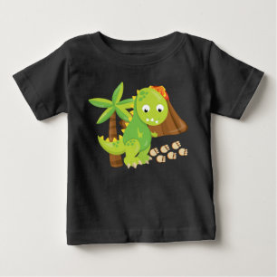 T-shirt Pour Bébé T-shirt bébé garçon Cute Dinosaur et Volcano