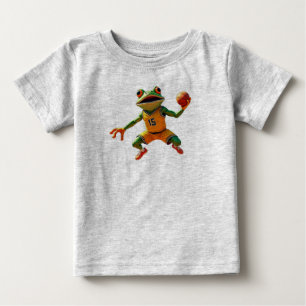 T-shirt Pour Bébé T-shirt bébé grenouille de basket-ball gris