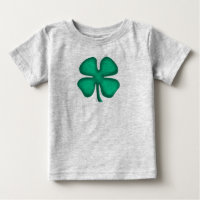 T-shirt bébé gris Clé 4 feuilles Lucky irlandais