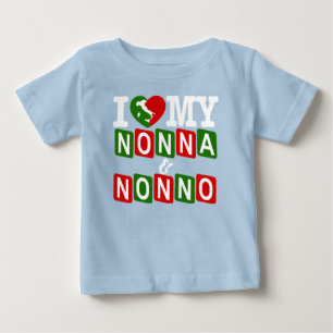 T-shirt Pour Bébé T-Shirt Bébé J'Aime Ma Nonna & Nonno