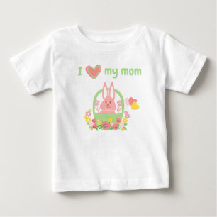 T-shirt Pour Bébé T-shirt bébé Lapin adorable coloré dans un panier