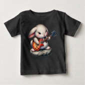 T-shirt Pour Bébé T-shirt bébé lapin Rockstar (Devant)