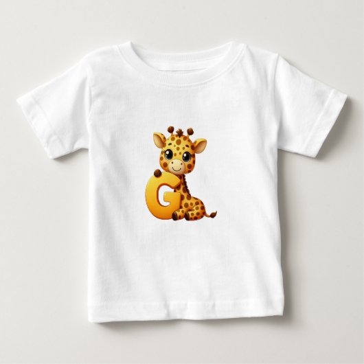 T-shirt Pour Bébé T-Shirt bébé lettre G girafe (Devant)