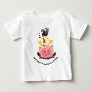T-shirt Pour Bébé T-shirt bébé Meilleurs amis Cochon, Poulet et Sour