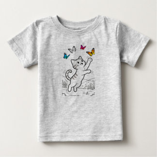 T-shirt Pour Bébé T-shirt bébé mignon avec chaton et papillons