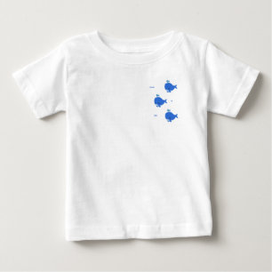 T-shirt Pour Bébé T-shirt bébé mignon avec trois dauphins bleus.
