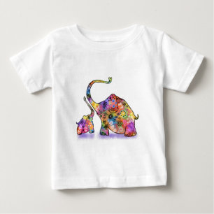 T-shirt Pour Bébé T-shirt bébé mignon et maman éléphant bébé