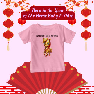 T-shirt Pour Bébé T-shirt bébé Né dans l'Année du Cheval