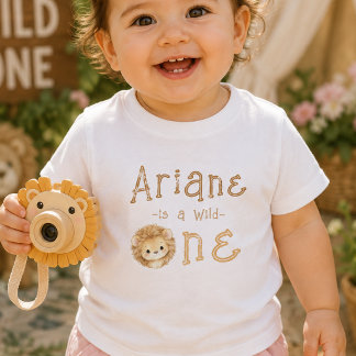 T-shirt Pour Bébé T-Shirt Bébé Personnalisé Nom Wild One Premier Ann