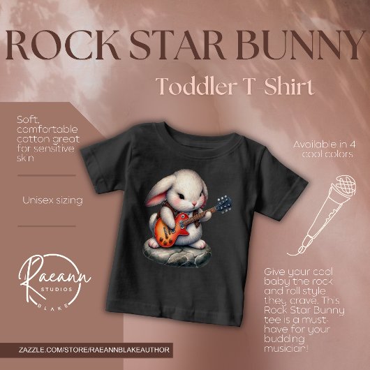 T-shirt Pour Bébé T-Shirt bébé Rock Star Bunny
