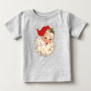T-shirt Pour Bébé T-shirt bébé vintage Retro Rouge Père Noël Unisex