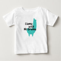 T-shirt bleu de bébé de lama