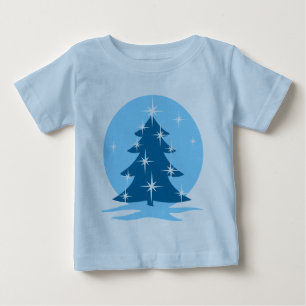 T-shirt Pour Bébé T-shirt Bleu Noël Bébé Vacances Classique Tee