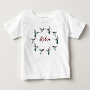 T-shirt Pour Bébé T-shirt de bébé colibri à gorge rubis personnalisé