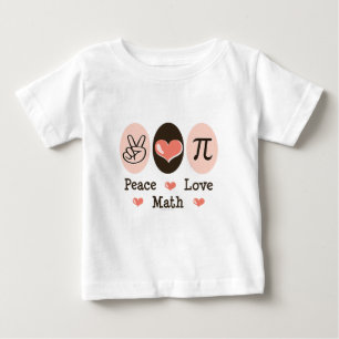 T-shirt Pour Bébé T-shirt de bébé de maths d'amour de paix