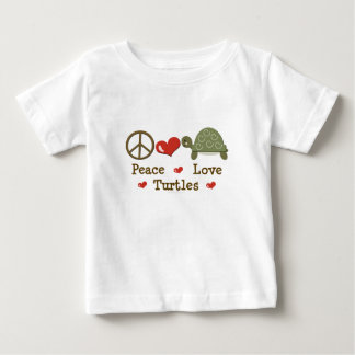 T-shirt Pour Bébé T-shirt de bébé de tortues d'amour de paix
