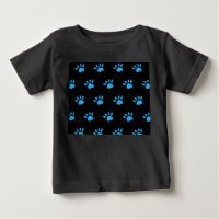 T-shirt Empreinte de patte bébé (noir et bleu)