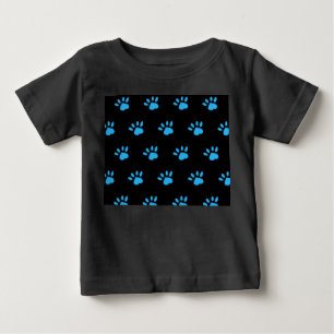 T-shirt Pour Bébé T-shirt Empreinte de patte bébé (noir et bleu)
