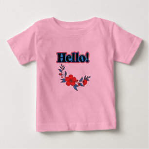 T-shirt Pour Bébé T-Shirt Été Bonjour Bébé Avec Fleur