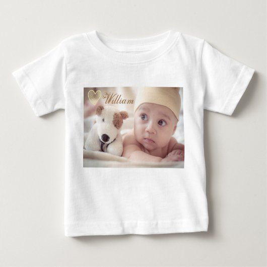 T-shirt Pour Bébé T-shirt fait sur commande de bébé de photo (Devant)