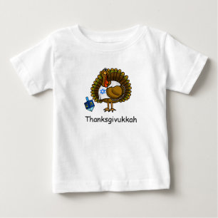 T-shirt Pour Bébé T-shirt juif de bébé de Thanksgivukkah Turquie