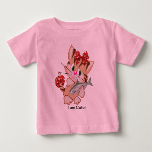 T-shirt Pour Bébé T-shirt Kitty avec poisson bébé