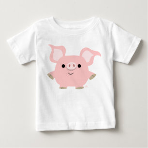 T-shirt Pour Bébé T-shirt mignon de bébé de porc de bande dessiné