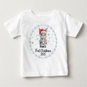T-shirt Pour Bébé T-Shirt-Personalized Baby's First Xmas 2025-Boy (Devant)