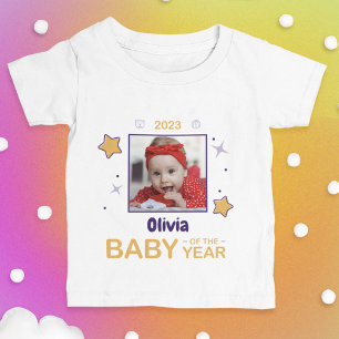 T-shirt Pour Bébé T-shirt photo personnalisé bébé de l'année