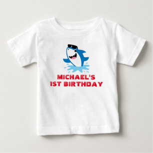 T-shirt Pour Bébé T-shirt requin 1er anniversaire enfant bébé