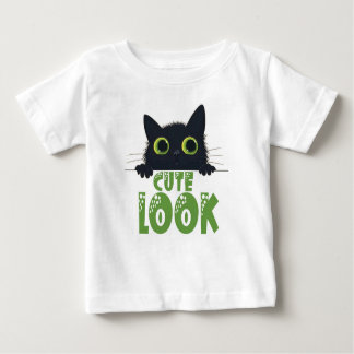 T-shirt Pour Bébé "T-Shirt Whimsical Black Cat Kids' - Cu Parfaiteme