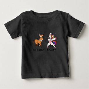 T-shirt Pour Bébé Ta Tante Ma Tante Dabbing Cadeau Unicorn Pour Tant
