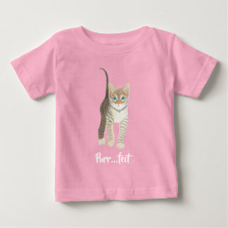 T-shirt Pour Bébé Tabby Kitten Pink
