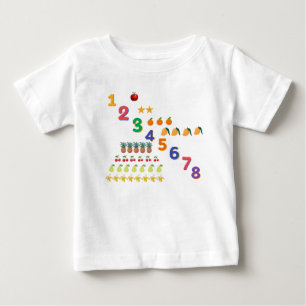 T-shirt Pour Bébé Tableau des numéros de comptage des fruits pour le